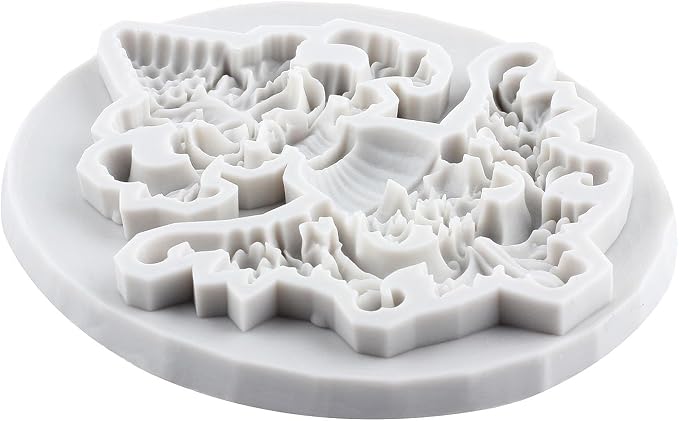 Baroque Relief Flower Polymer Clay Molds Baroque Curlicues Scroll Lace Silicone Mold for DIY Crafts Epoxy Resin Casting Air Dry Polymer Clay Plaster Jewelry Making