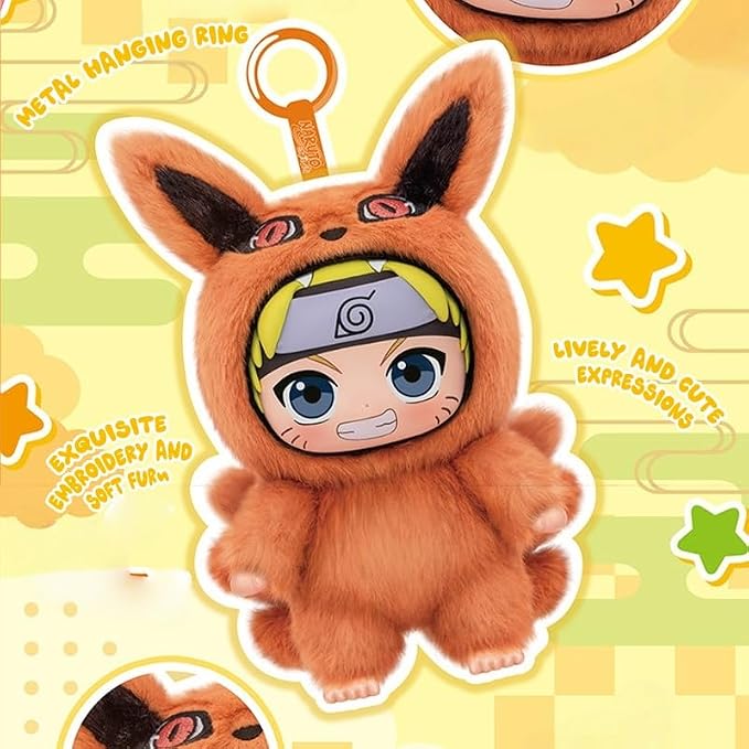 MINISO Naruto Shippuden Cute Beast Party Series Blind Box - Naruto/Kakashi/Uchiha Character Design - Desktop Ornament/Gift - 1 Random Piece