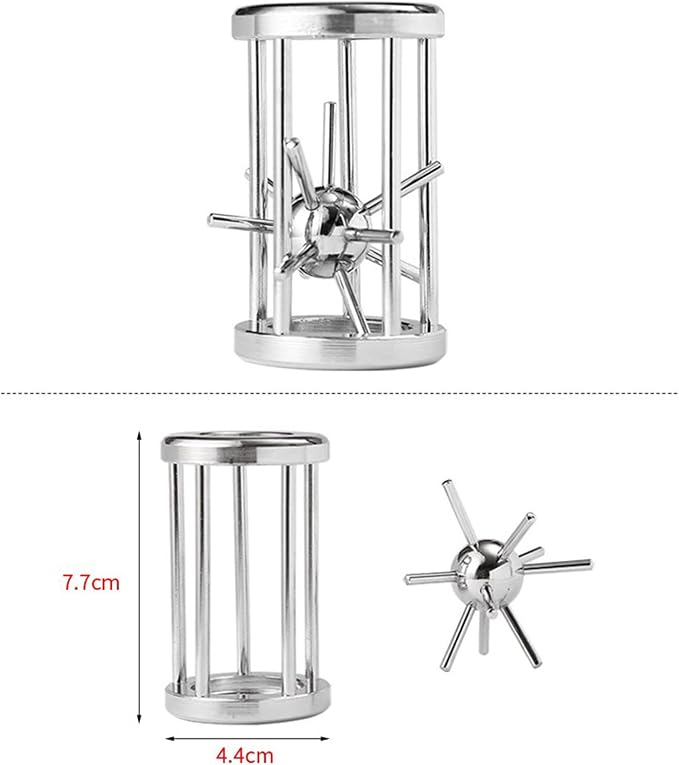 Joyeee Brain Teaser Puzzles, Metal Puzzle Set IQ Test Game, Educational Toys Physics Mind Puzzles Gift for Family Games Office Party Prizes Kids Teens Adults Challenge - Starter Level, 5Pcs Type A