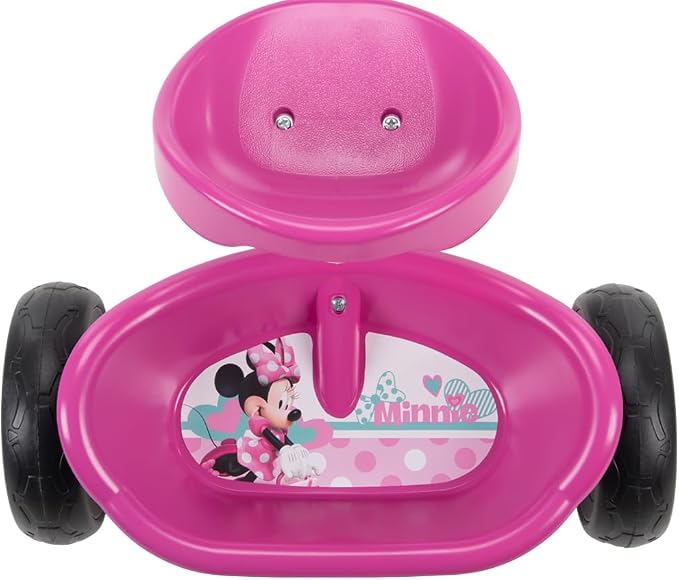 Huffy Disney Minnie Mouse Girl's Trike, Ideal for Ages 3+, Minnie Mouse Graphics, Pink Handlebar Bow Basket, Storage Bins for Snacks or Toys, Sturdy and Durable, Safe for Toddlers
