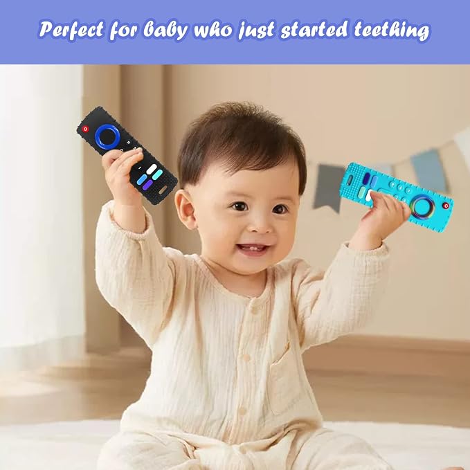 Baby Teething Toys - Silicone Remote Control Shape, Soft Safe Chew Toy for Babies 0+ Months