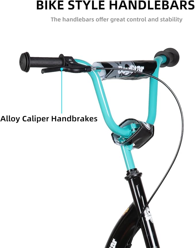 JOYSTAR Kick Scooter for Kids 5+ Teens & Youth, Lightweight Kids Scooter with Adjustable Handlebar, 2 Wheel Scooter for Boys & Girls, 12" Inflatable Wheels Rear Drum Brakes