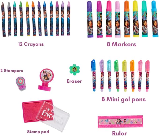 Innovative Designs Disney Encanto Deluxe Activity Set for Kids with Carrying Tin, Coloring Sheets, Stickers, & Art Supplies, 500+ Pieces
