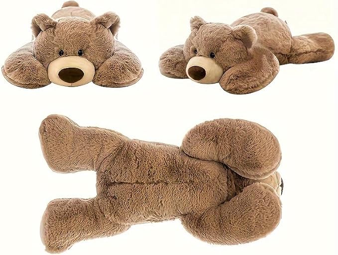 OSOCU® Microwavable & 1.8 LB Weighted Stuffed Animal - Brown Bear Heating Pad with Lavender & Tourmaline - Soothing Warm Heatable Plush Toy for Menstrual Cramps, Muscle Aches, Shoulder Tension