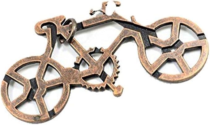 Bicycle Metal Puzzle Lock IQ Test Mind Game Toys Brain Teaser Metal Puzzles Magic Trick Toy for Kids and Adults