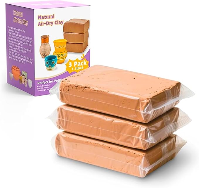 Air Dry Clay - Natural Modeling Pottery Clay for Wheel, 3.3lbs Kids Arts & Crafts Supplies