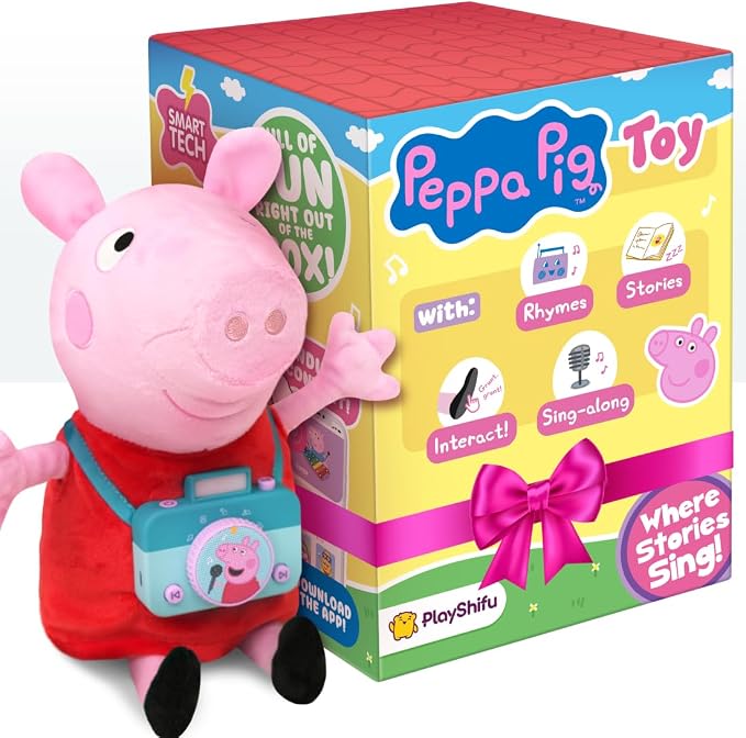 PlayShifu Peppa Pig Toy | Gift a Magical Storytelling Experience! | an Interactive Plush that Sings, Tells Stories & Plays Rhymes | Adorable for Boys & Girls Ages 3–6