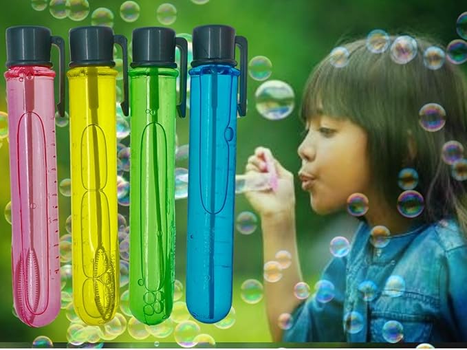 JA-RU Grab a Bubble-Touchable Mini Bubbles Wand Toy (2 Pack Assorted Colors). Outdoor Summer Toy Entertainment for Kids. Party Favor, Birthday Party Easter Basket Stuffers Bulk Bubbles.1524-2A