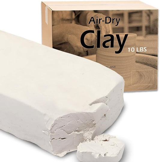 ReArt Air Dry Modeling Clay, for Sculpting, Wheel Throwing, Hand Building, All-Purpose Modeling Clay 10lbs for Sculpting (White)