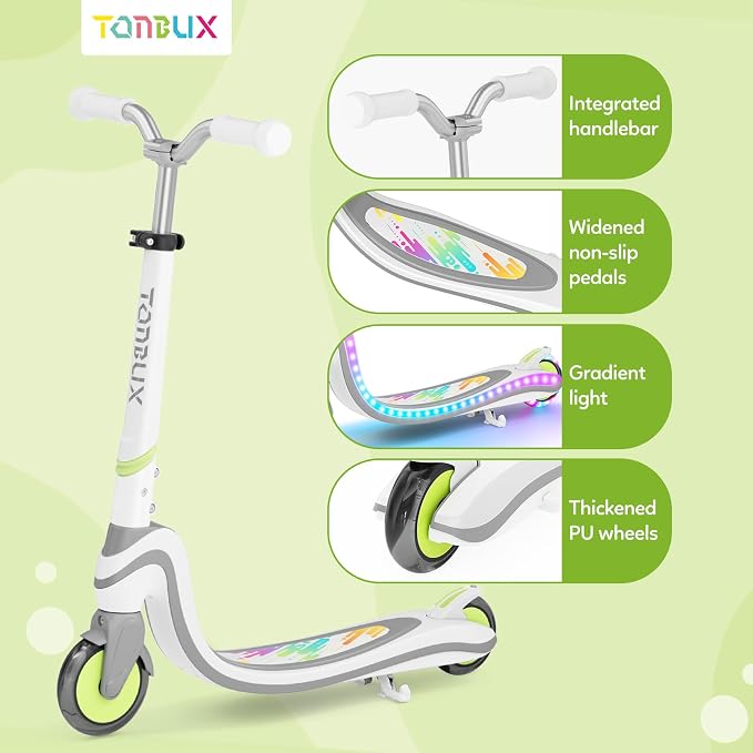 Tonbux Scooter for Kids with Light-Up Wheels & Deck, Adjustable Heights 2 Wheel Kids Scooters for Kids 5-7, Toddler Scooters with 4 Lighting Modes Deck