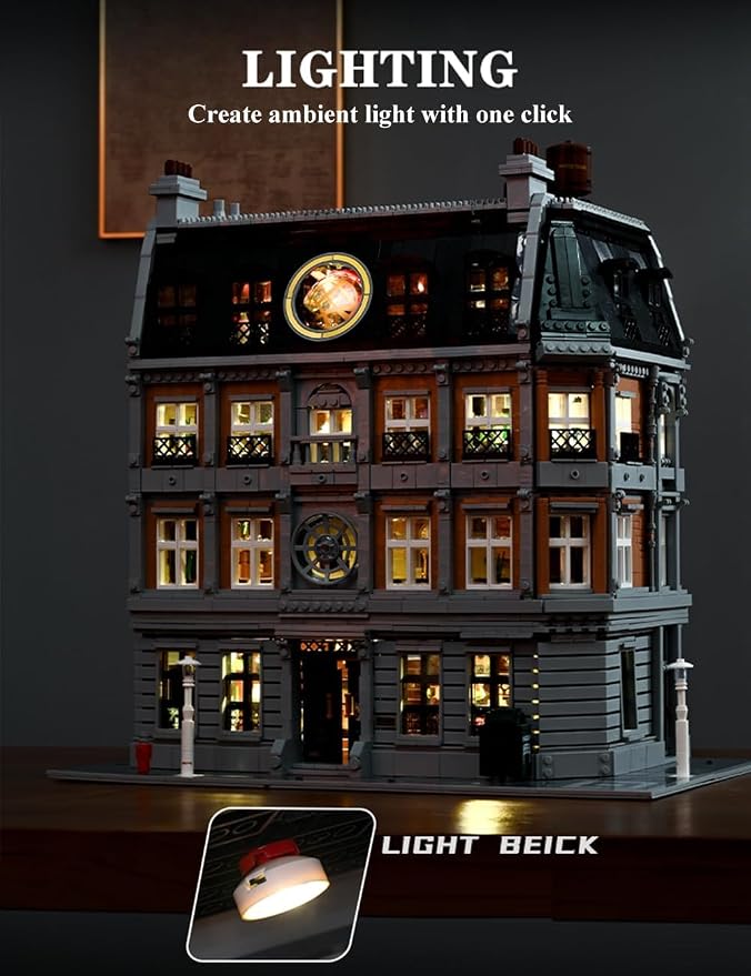 New York Sanctorum Sanctums Modular Architecture Bulding Set with Light, Collectible or Home Office Display, Model Collectors Anime Enthusiasts, Ideas Gift for Adult and Film Fans 6619pcs