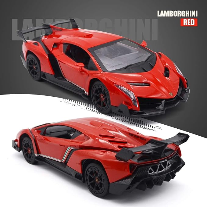 Remote Control RC CAR Racing Cars Compatible with Lamborghini Veneno Officially Licensed 1:24 Toy RC Cars Model Vehicle for Boys 6,7,8 Years Old,red