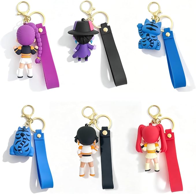 Kpop Keychain Set of 6, Cartoon Collectable Cute Mini Doll Figure Merch for Fans Bag Charm & Toys Gift (Kp6)