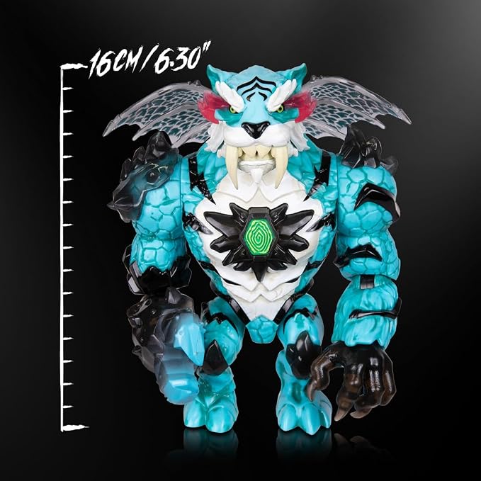 MrBeast Lab Apex Beast Tiger Collector Figure, 6.25" Tall, with Extreme Detailing, Premium Packaging, 13 Points of Articulation & Chomp Jaw - Styles May Vary
