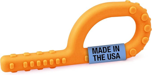 ARK Textured Grabber Sensory Chew, Sensory Toys for Kids and Adults, Chewy Fidget for Autism, ADHD, SPD, Anxiety, Medical-Grade Oral Motor Therapy Tools, XXT, Very Firm, Orange
