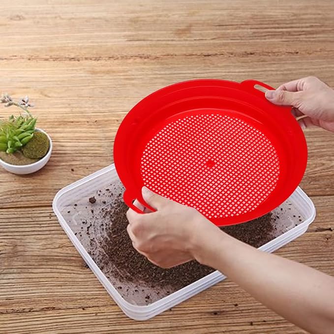 Sand Sifter Sieves for Kids - Heavy Duty ABS Beach Sifter Discovery Toy for Gardening, Digging, Finding Treasure Shells & Shark Teeth - Gift for Travel Beach Party (4PCS)
