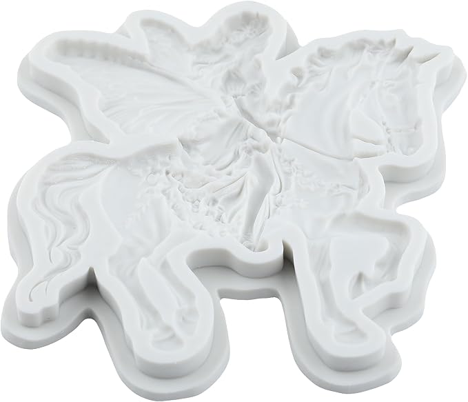 Flower Fairy Riding a Horse Polymer Clay Mold Flower Fairy Horse Silicone Molds for DIY Craft Epoxy Resin Casting Polymer Clay Tools Crafts Air Dry Jewelry Making