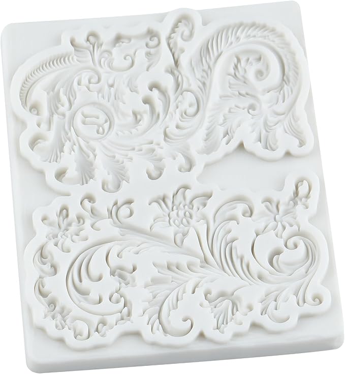 Baroque Dragon Head Acanthus Leaf Scroll Silicone Mold Baroque Dragon Head Leaf Polymer Clay Molds for DIY Crafts Epoxy Resin Casting Polymer Clay Tools Craft Air Dry Jewelry Making