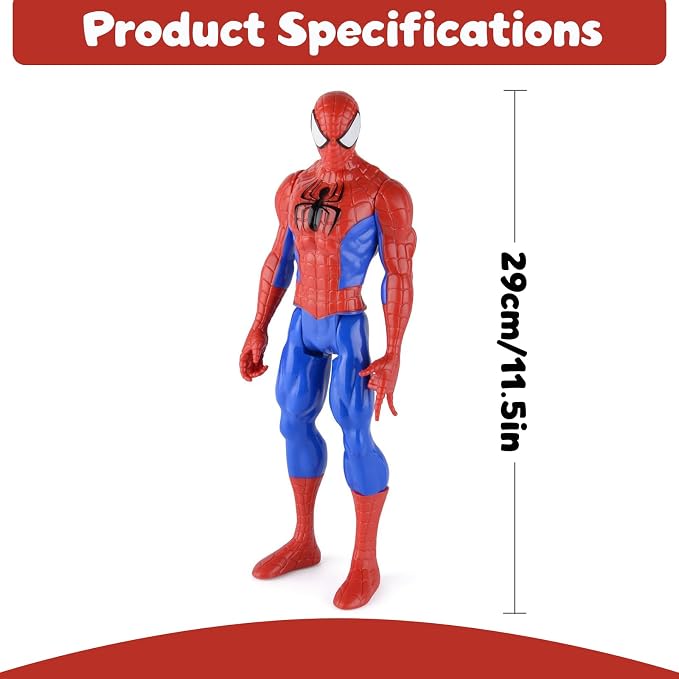2PCS Superhero Action Figures Set, 12 Inch Movable Joints PVC Collectible Toys, Spider Hero & Armored Hero Figures for Fans, Display & Gift