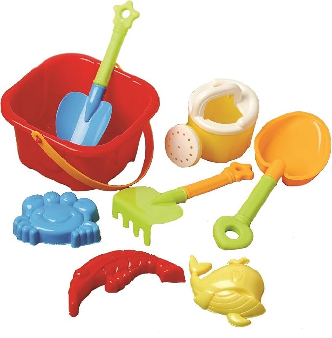 US Toy Beach Bucket Sand Castle Play Set (8 Piece)