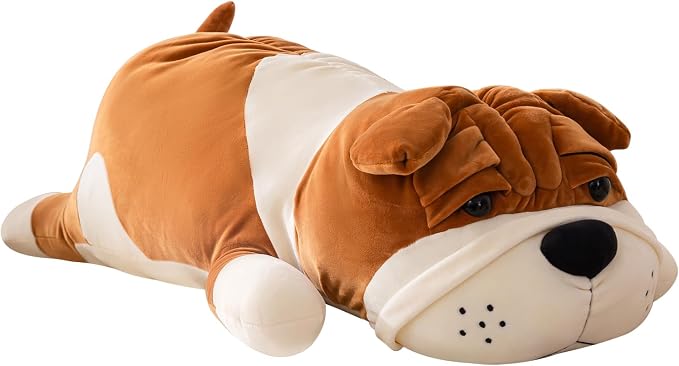 Jumbo Plush Dog Pillow 31.4 Inch - Giant Cute Stuffed Animal Toy for Adults & Kids,Yellow Extra Large Huggable Sleeping Pillow,Soft Cartoon Puppy Doll Bedroom Decor