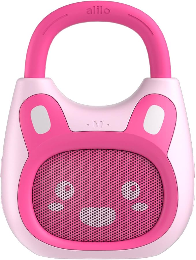 alilo Pocket Bunny Portable Kids Music Player, Musical Toys for Toddlers, Preloaded 120+ Stories/Music/Lullabies/White Noise, Toddler Gift for Girls (with Strap and Ring)