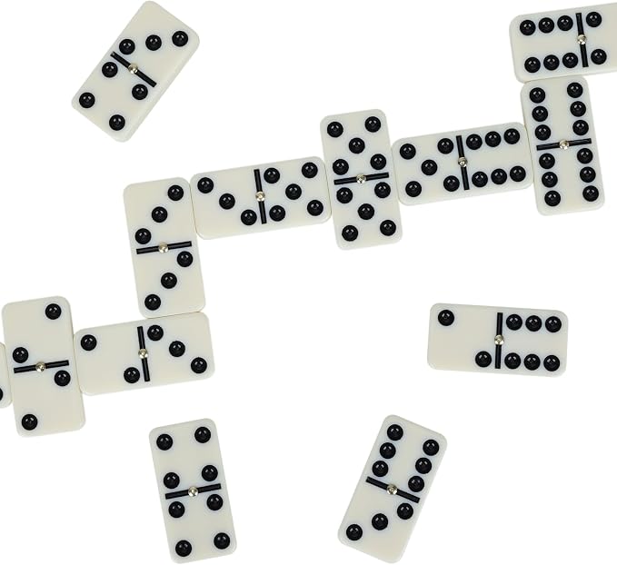 GOTHINK Dominos Set for Adults with Wooden Box - Tile Dot Dominoes Games Set for Family Night Travel Game - Classic Party Board Game Ideal