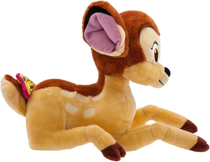 Disney Store Official Bambi Medium Soft Toy for Kids - Cuddly Character with Fuzzy Texture, Embroidered Details, & Satin Butterfly - Disney Plushy Suitable for All Ages