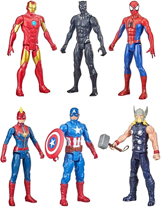 Hasbro- Marvel Titan Hero Series Multipack (6 Action Figures, 30 cm, Ages 4 Years) (F28615S1), Amazon Exclusive