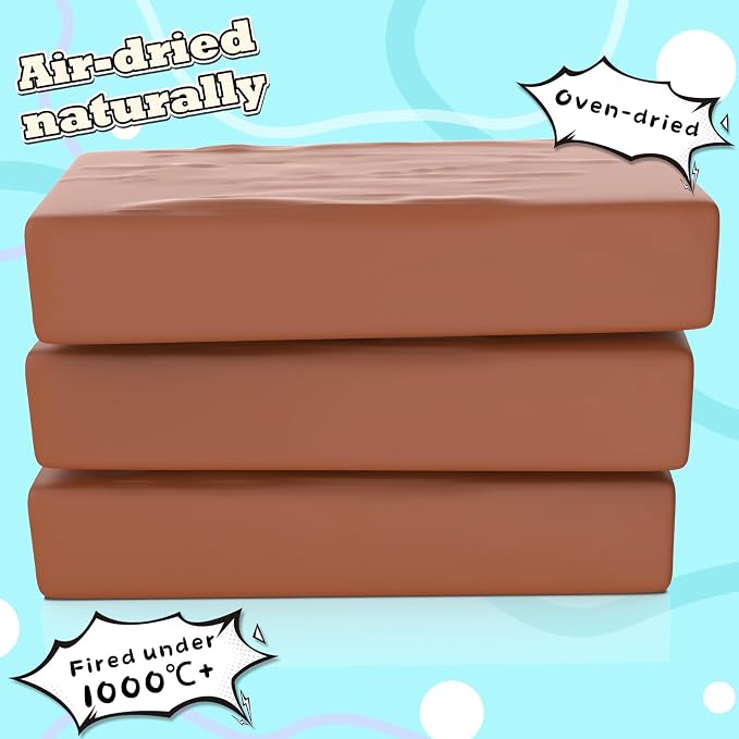 Aujazyble Air Dry Clay - 3.3lbs Terracotta Natural Pottery Clay for Kids, No-Cracking & Self Hardening, Professional Modeling Clay for Pottery Wheel, Sculpting, Arts & Craft Supplies for Classrooms