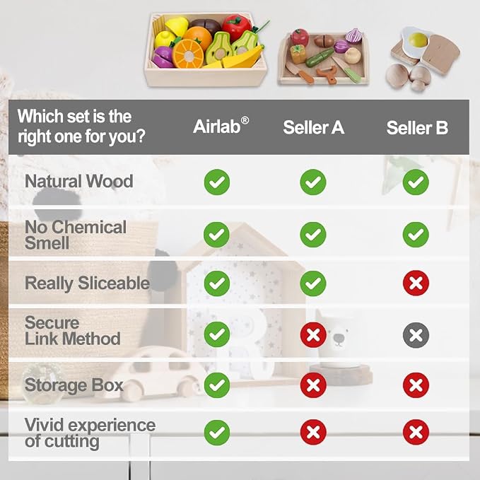 Wooden Play Food for Kids Kitchen Cutting Fruits Toys for Toddlers Pretend Vegetables Gift for Boys Girls Educational Toys