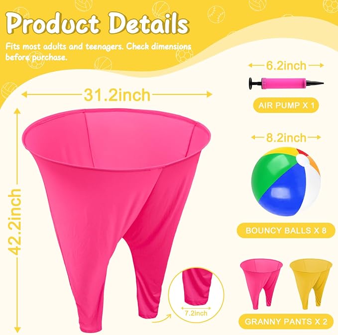 Granny Pants Yard Game Giant Granny Pants Outdoor Game Includes Bouncy Balls & Air Pumps Hilarious Outdoor Games for Adults and Family Backyard Gatherings Beach Games Team-Building Activities