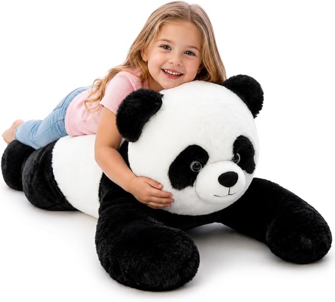 Tezituor Giant Panda Stuffed Animal, Panda Plush Toy,31.5" Large Cute Jumbo Pandas Plush Pillow,Soft Large Plushie,Huge Big Plushy Fluffy Fat Oversized,Valentine for Kids Girls