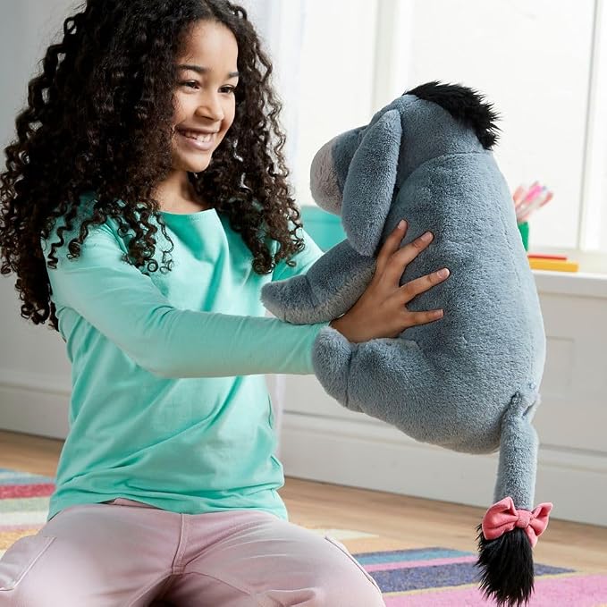 Disney Store Official Eeyore Medium Soft Toy for Kids, Cuddly Character with Fuzzy Texture and Embroidered Details, Floppy Ears and Tail, Disney Plushy Suitable for All Ages