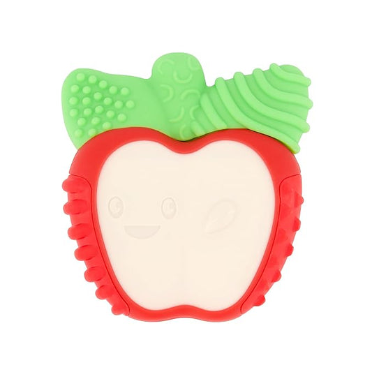 Infantino Lil' Nibbles Vibrating Apple Baby Teether, Sensory Exploration and Teething Relief with Soothing Vibrations and Textures