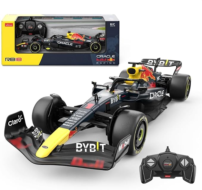 RASTAR 94700 1/12 RC Car RedBull F1 Racing Model with DIY Decals | Officially Licensed, Ideal Gift, Working Lights, Independent Suspension, Collectible Formula 1 Model Car for Play & Display