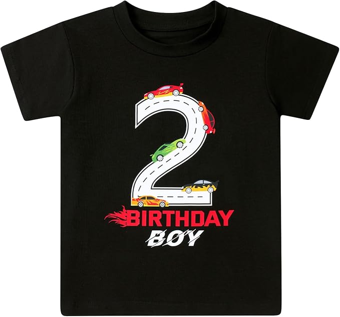 Lovekider 2-5 Years Birthday Boy Shirt Construction Party T-Shirts Excavator Cotton Short Sleeve Tee Dark Grey