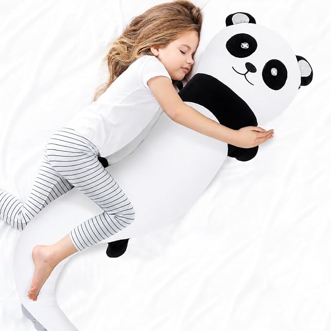 Tianmihou 48 inch Giant Panda Plush Stuffed Animal, Big Bear Glow in The Dark Fluorescent Plushies Pillow Toy, Jumbo Cute Panda Body Pillow Gifts for Kids Adults, Birthday