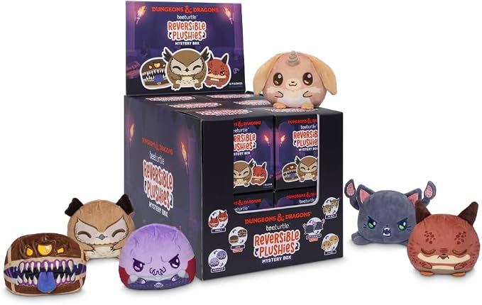 TeeTurtle Dungeons and Dragons Series Reversible Plushie Mystery Box - 3-Inch Mini Two-Sided Blind Box Plush with Embroidered Details - Cute Collectible Surprise Toy for Kids, Teens, and Adults