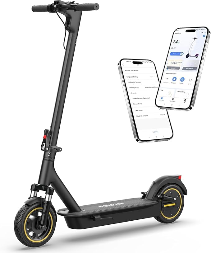 VOLPAM Electric Scooter, 350W/500W/800W/1000W/250W Powerful Motor & 19/22/ 9 MPH Top Speed, 16-28-10 Miles Long Range, Folding E Scooter Choice