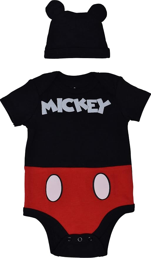 Disney Cosplay Baby Bodysuit and Hat Set Newborn to Infant Sizes (Newborn - 24 Months)