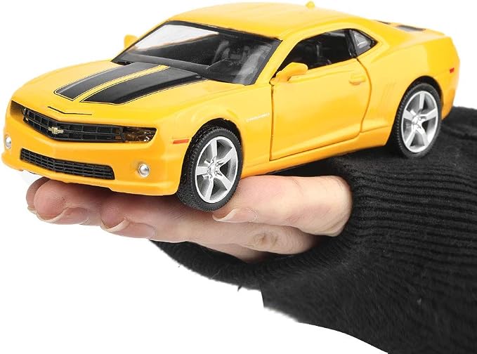 TGRCM-CZ 1/36 Chevrolet Camaro Bumblebee Diecast Car, Pull Back Toy with Open Doors, Toy Car for Toddlers Kids Boys Girls Gift，Yellow