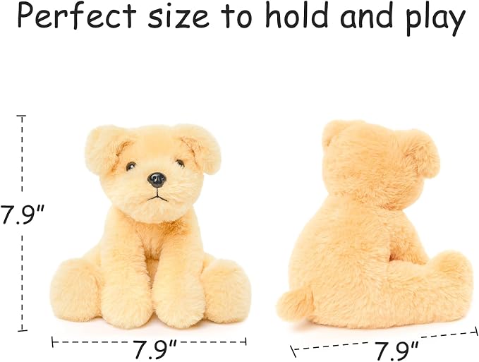 WEIGEDU Labs Labrador Golden Retrievers Dog Puppy Stuffed Animals Plush Toys for Kids Boys Girls Birthday Bedtime Gifts, 7.9" Golden Yellow
