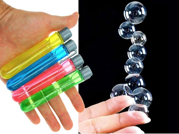 JA-RU Grab a Bubble - Touchable Mini Bubbles Wand Toy (6 Pack Assorted Color) | Small Bubble Wands for Kids | Summer Celebration Kid Toys | Party Favors Birthday Gift Goodie in Bulk.1524-6