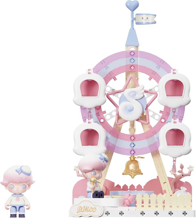 POP MART DIMOO Dream Melody Series Blocks-Lily Ferris Wheel, Building Toy Set, Interactive Building Toy for Kids, Boys, and Girls