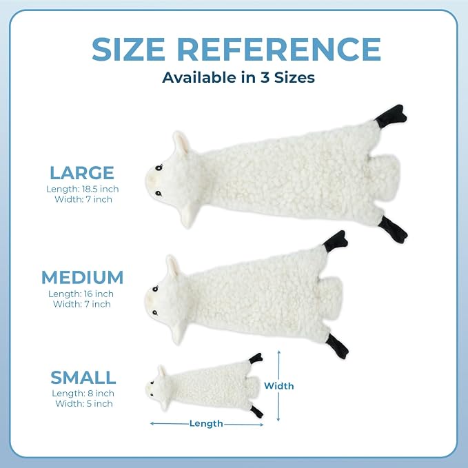 Best Pet Supplies Squeaky Dog Toys with Soft Durable Fabric for Small, Medium and Large Pets Interactive Toy for Indoor Play, Supports Active Biting and Play - Sheep, Cow, size L