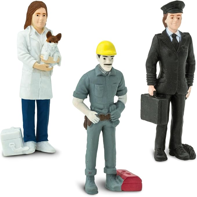 Safari Ltd. People TOOB - 7 Everyday Heroes Figurines of Construction Worker, Policeman, Mailman, Pilot, Chef, Fireman, and Veterinarian - Fun Educational Play Toy Set for Boys, Girls & Kids 3+