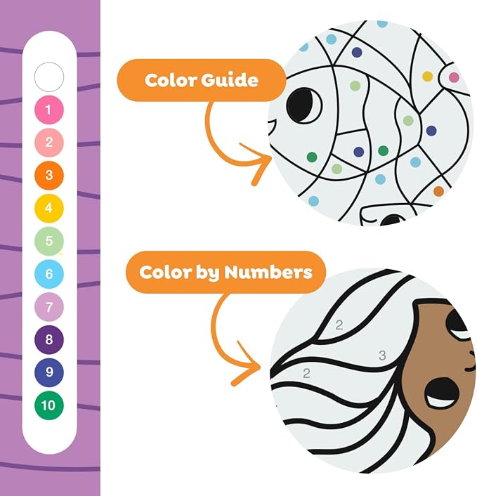 Tiger Tribe: Unicorn Dreaming Color by Numbers - Fun Coloring Activity Set for Kids 4+, Early Numeracy Skills, Includes Markers, Portable, Great Gift Idea