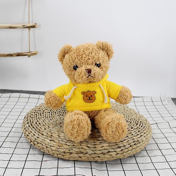 YUKOUQIAN Teddy Bear Stuffed Animal Cute Teddy Bears Plush Toy 11.8 inch for Girls Boys (Yellow Teddy Bear)