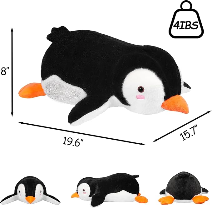 CSVBTRF Weighted Stuffed Animal, 4.2 lbs 19" Penguin Plush Hugging Pillow for Kids Gift - Penguin Stuffed Animal Gifts for Kids Boys and Girls